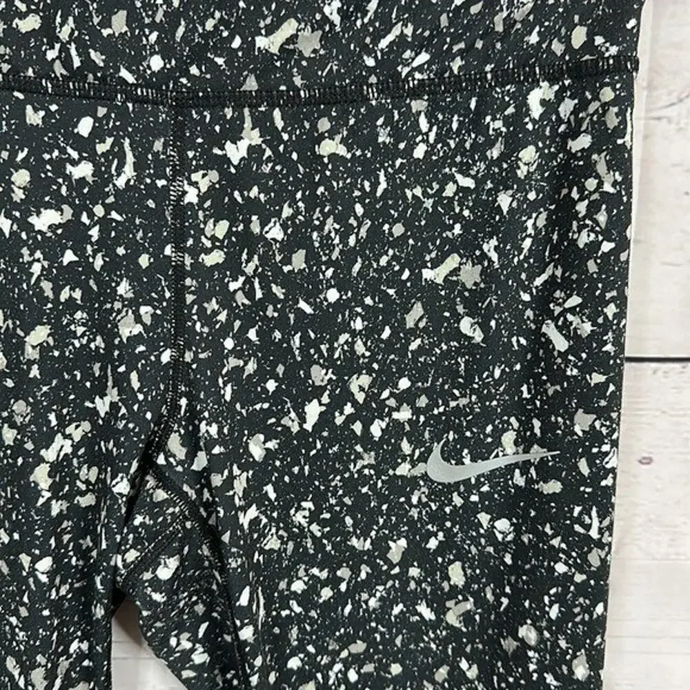 Nike Leggings Womens Medium Black‎ Gray Legging Crop Performace Gym Training